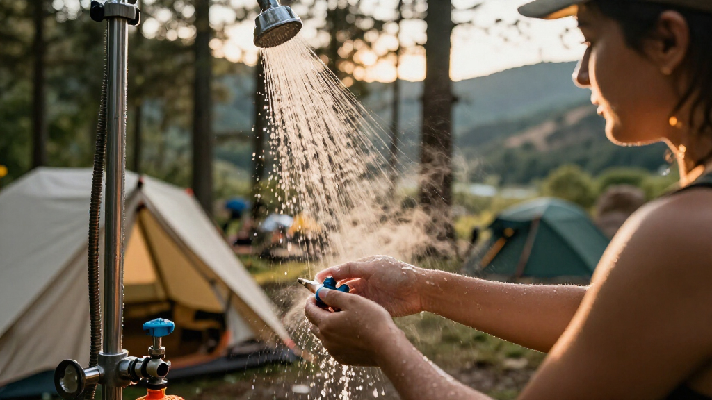 camping shower water heater propane