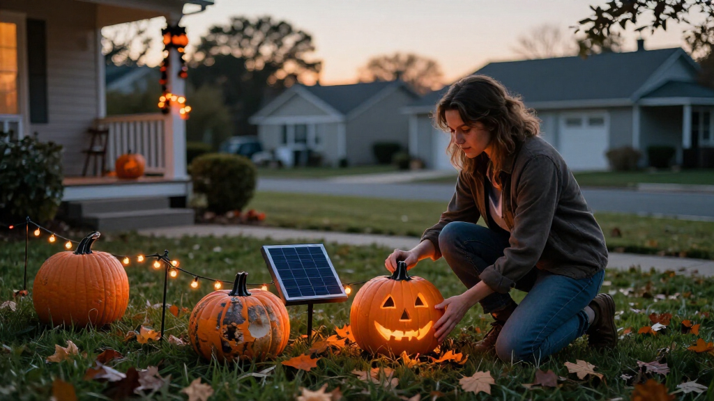 solar powered Halloween decorations
