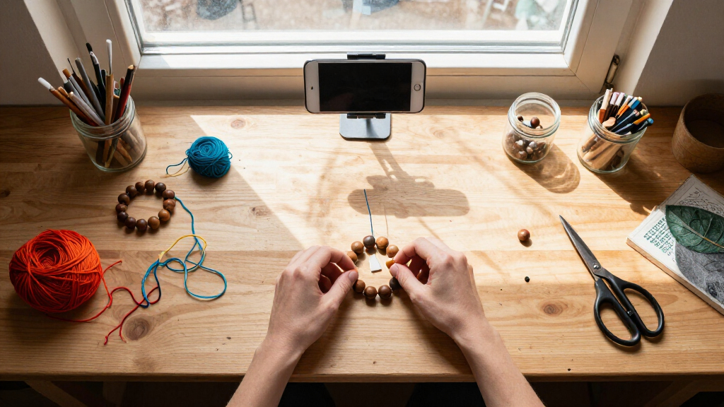 phone overhead mount for crafting videos
