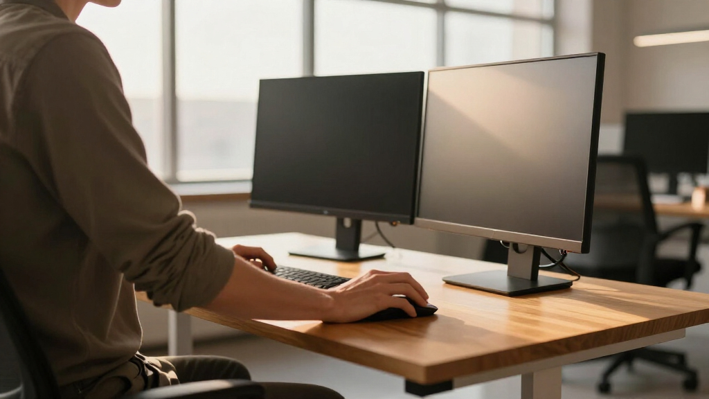 standing desks for dual monitors on amazon