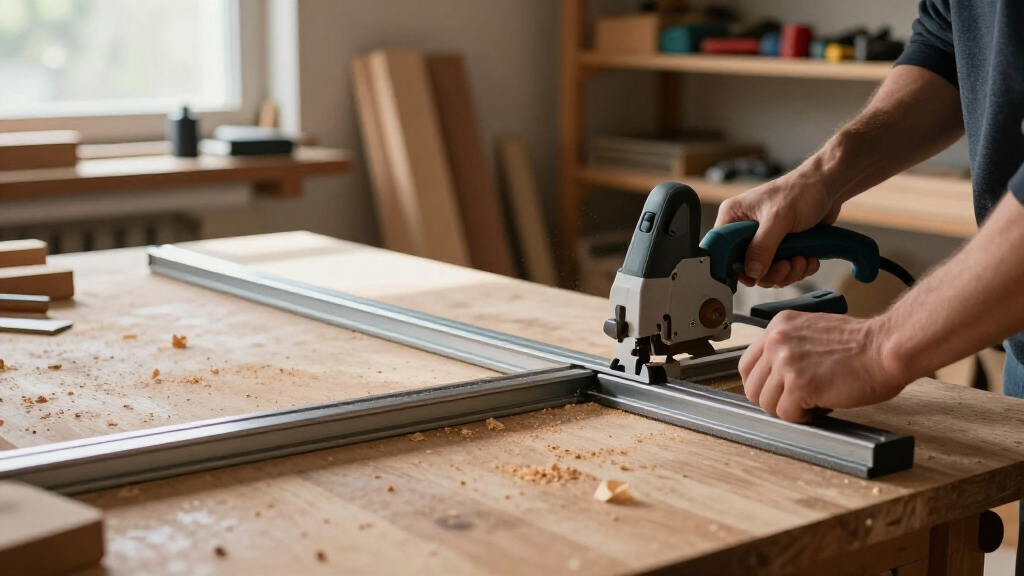 track saw with guide rails