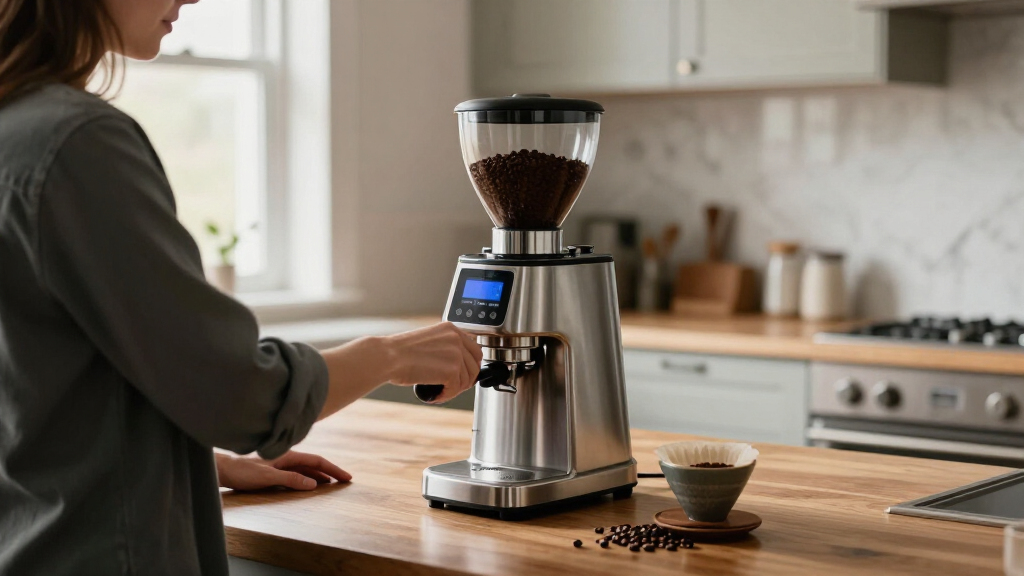 high ticket commercial burr coffee grinder for home baristas