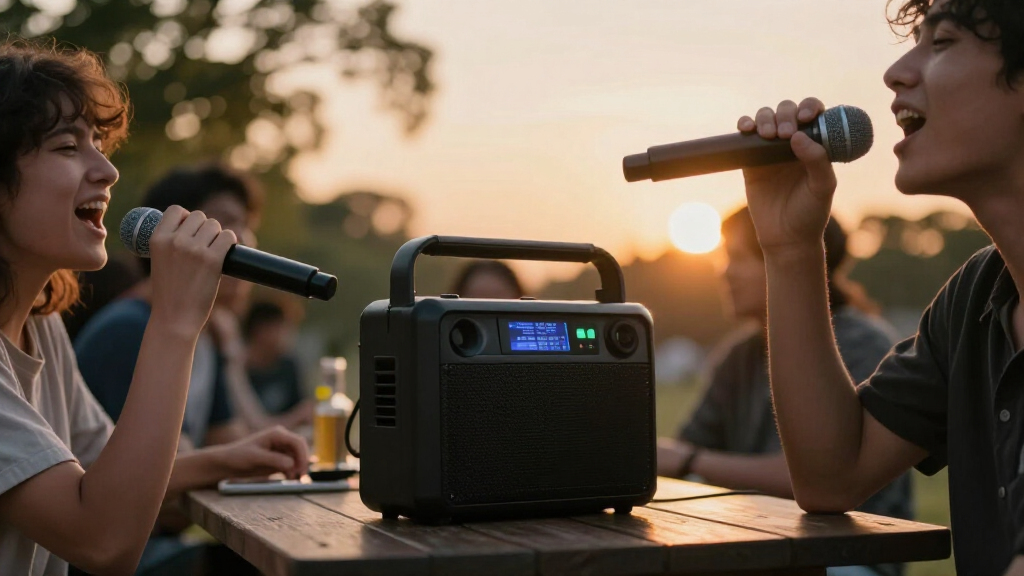 karaoke speakers with lyric display and battery