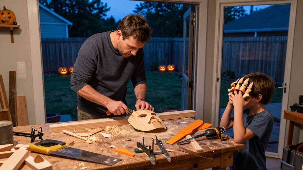 Halloween woodworking costume props