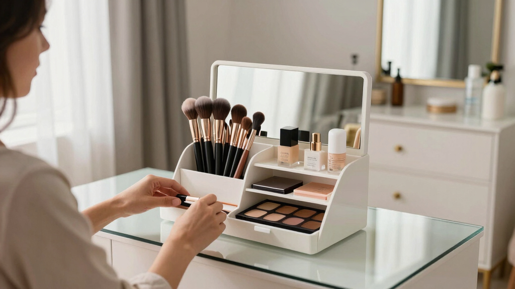 makeup organizers with mirrors
