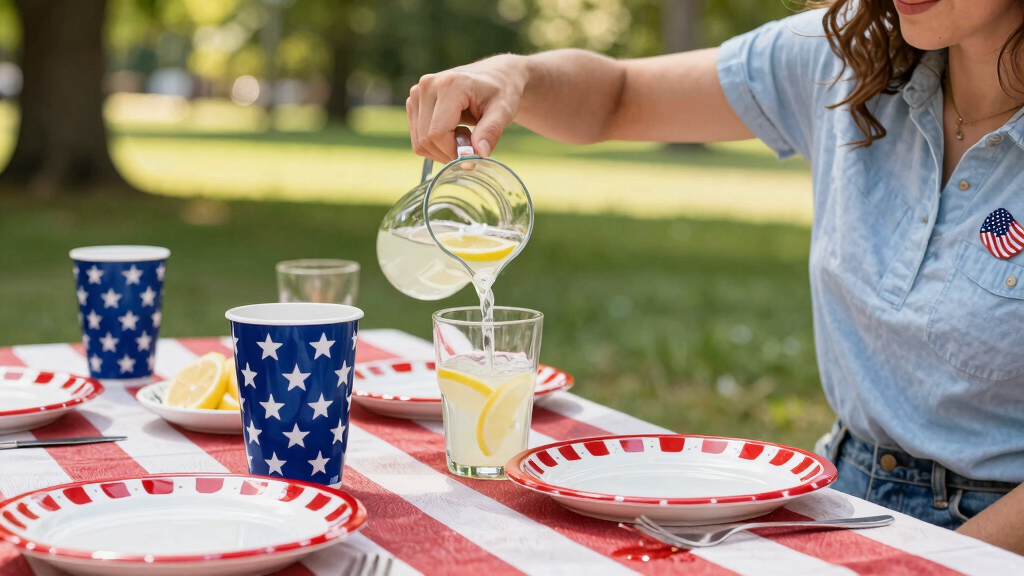 patriotic outdoor dinnerware