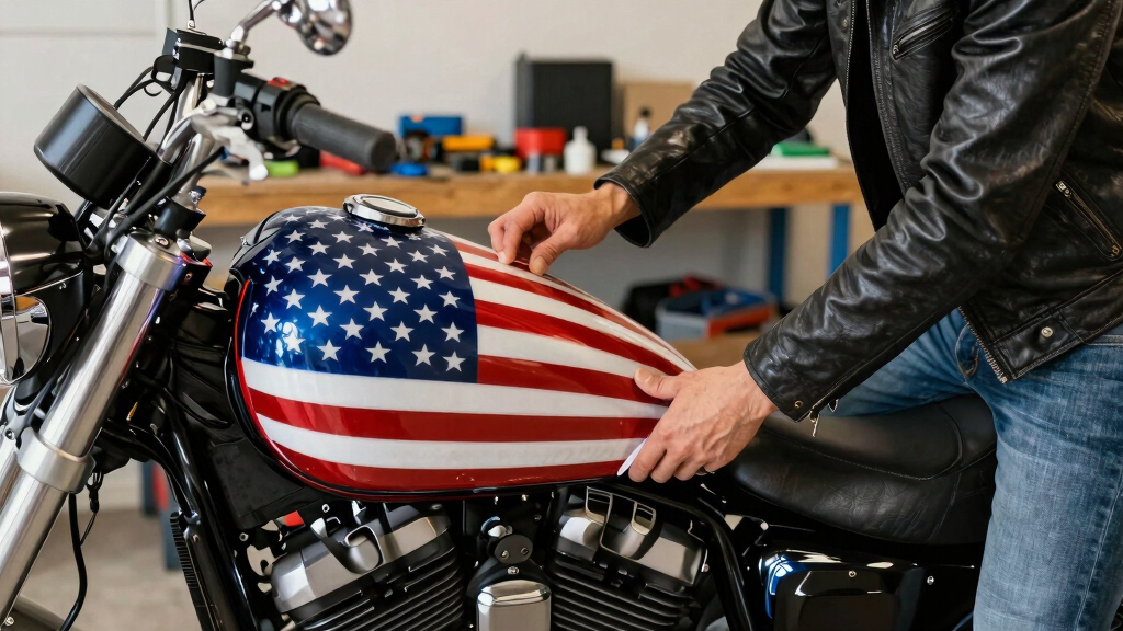 motorcycle patriotic flags