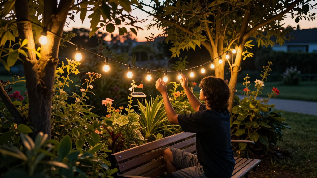 solar-powered garden lights