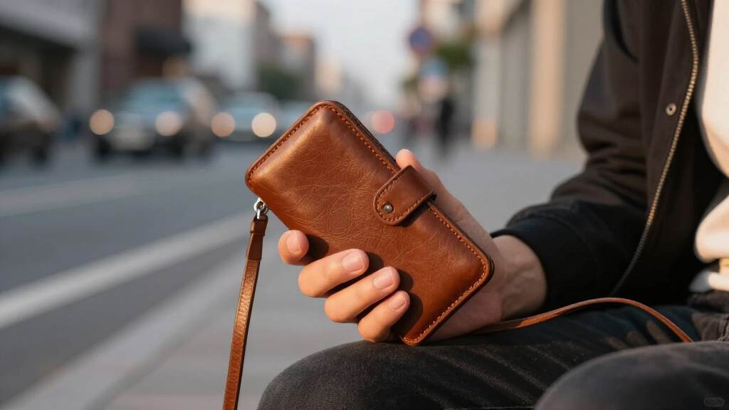 leather phone wallets with strap
