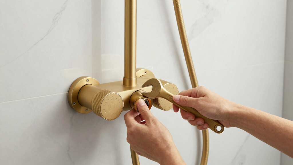 best luxury shower system brushed gold