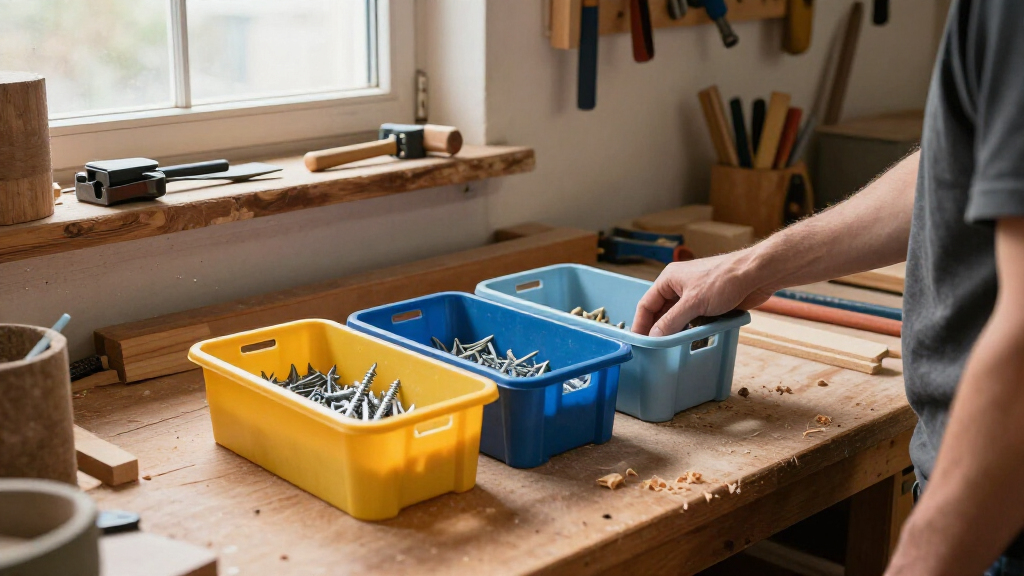 woodworking storage organization bins