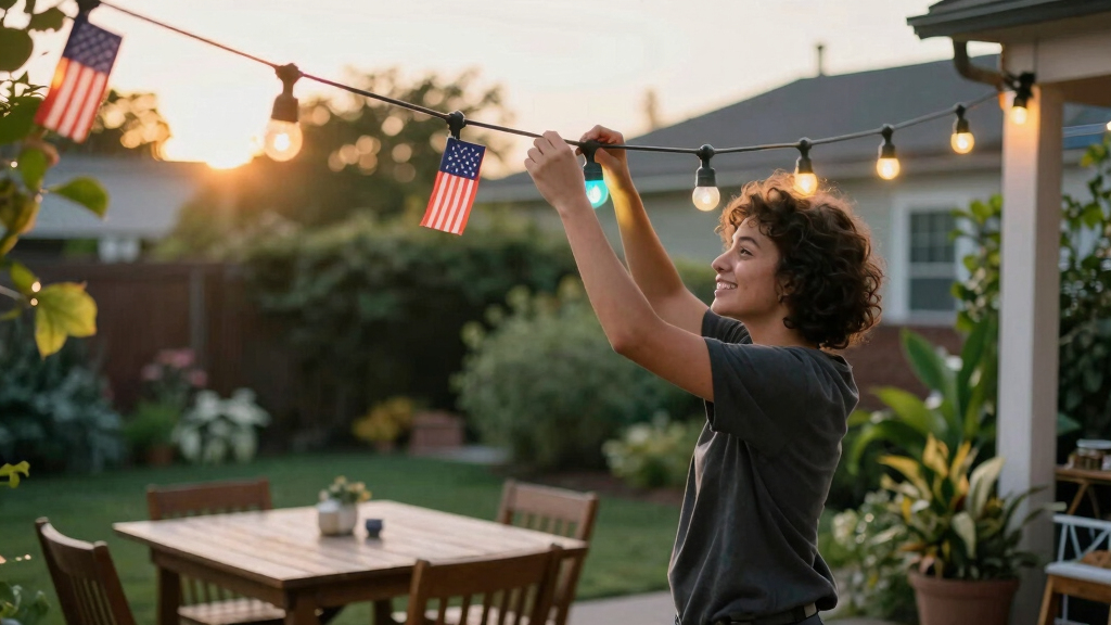 patriotic outdoor string lights