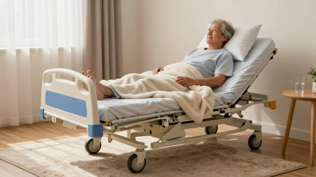 hospital bed with head and foot adjustment