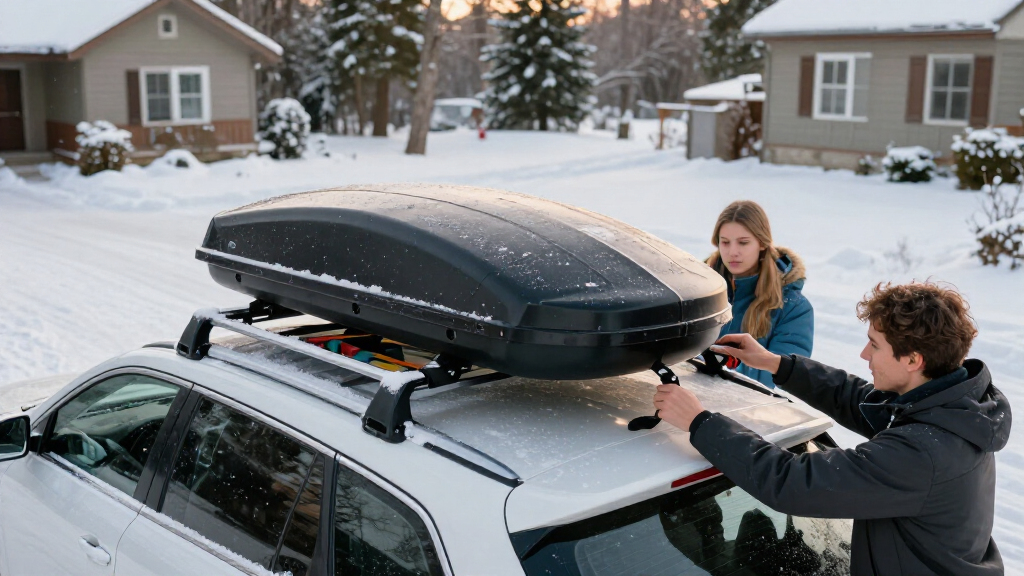 rooftop cargo box for ski trips