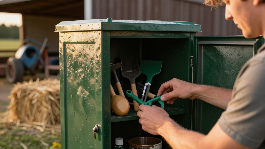 weatherproof outdoor storage cabinet for barn tools