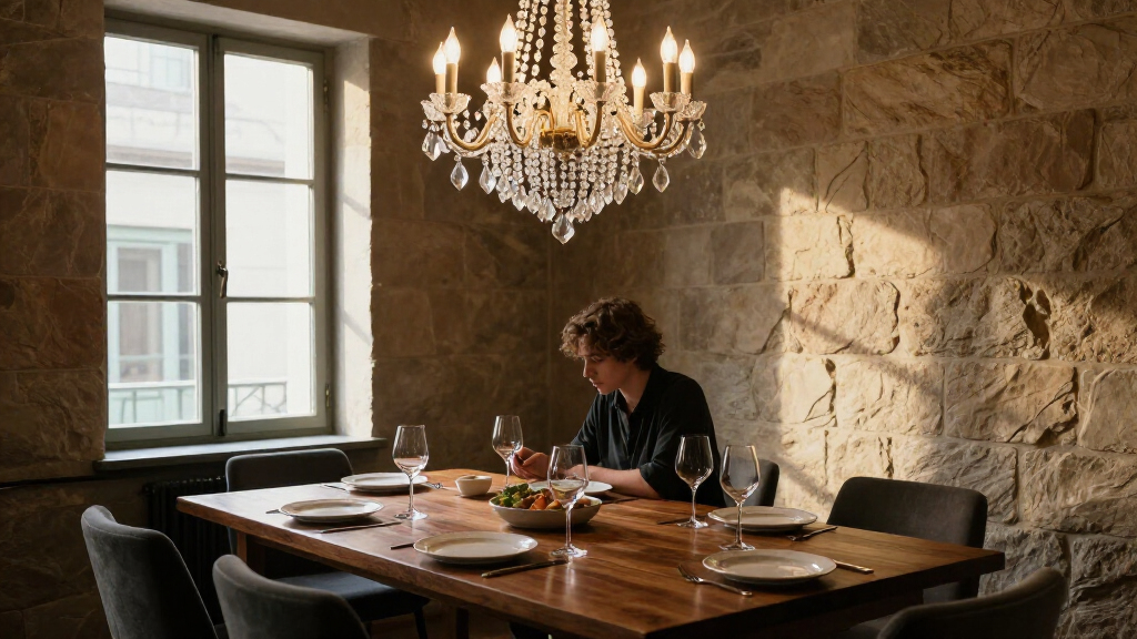 chandeliers for dramatic dining rooms