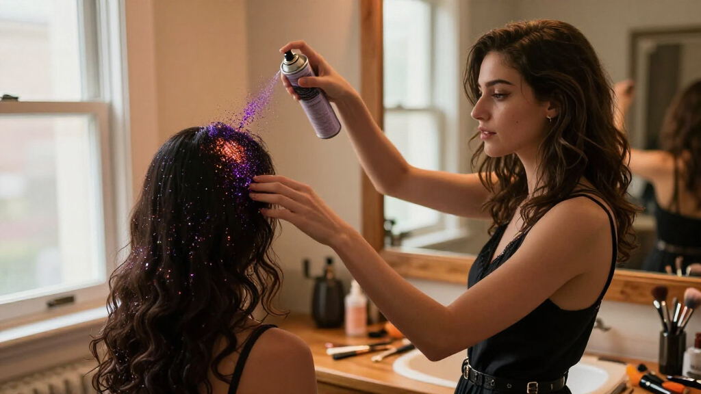 Halloween hair glitter spray