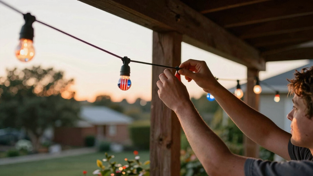 patriotic outdoor string lights