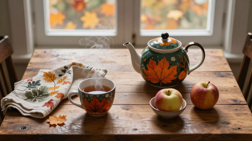 fall-themed teapot sets