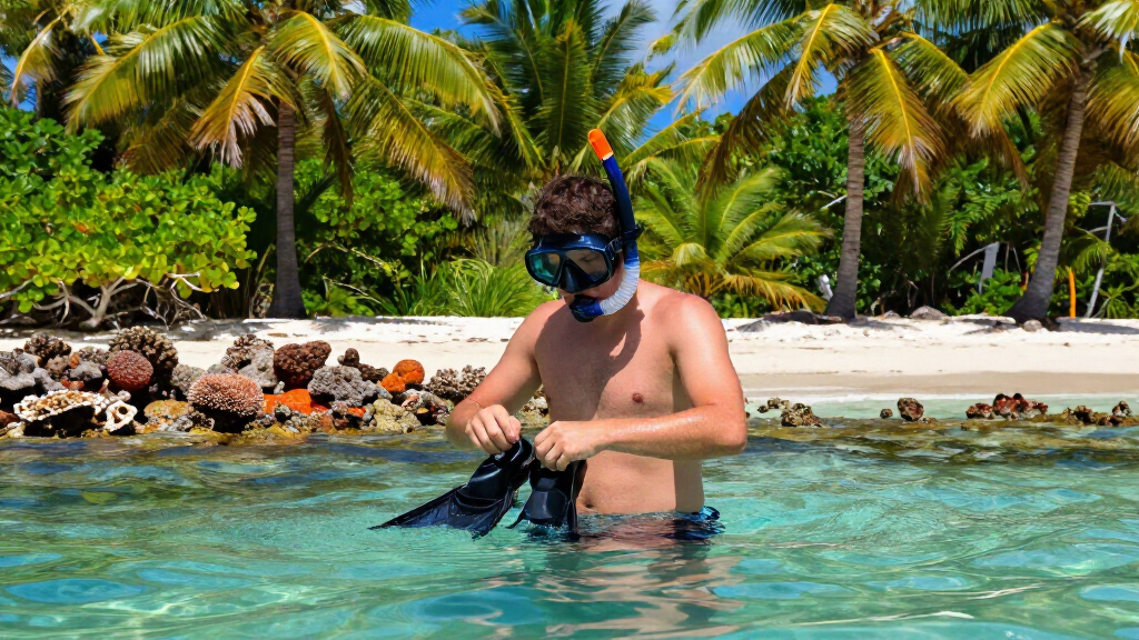 snorkeling gear set tropical islands
