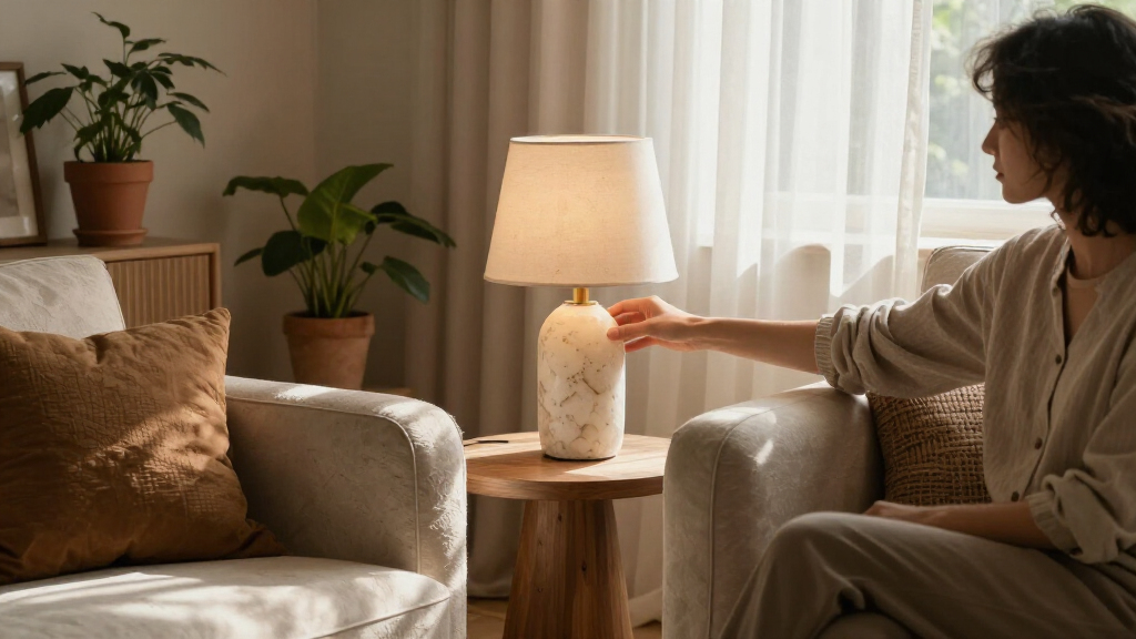 best travertine-look table lamps