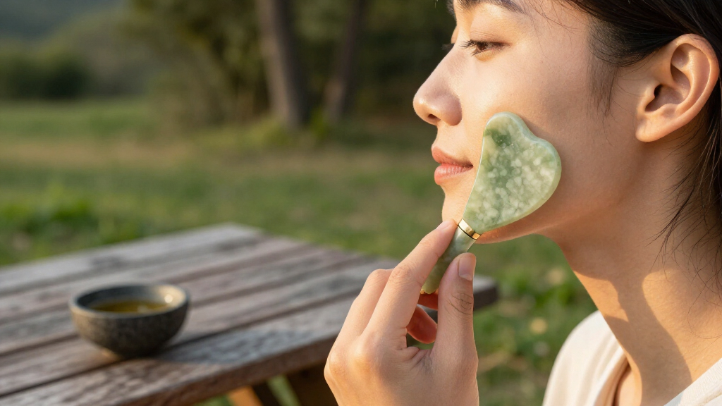 Jade Gua‑Sha tool set