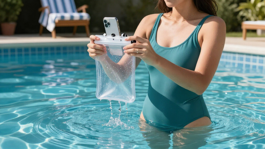 poolside waterproof phone pouches