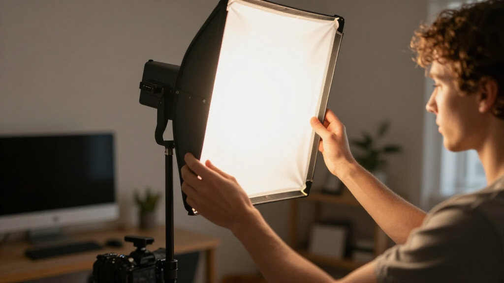 led video light panels with softboxes