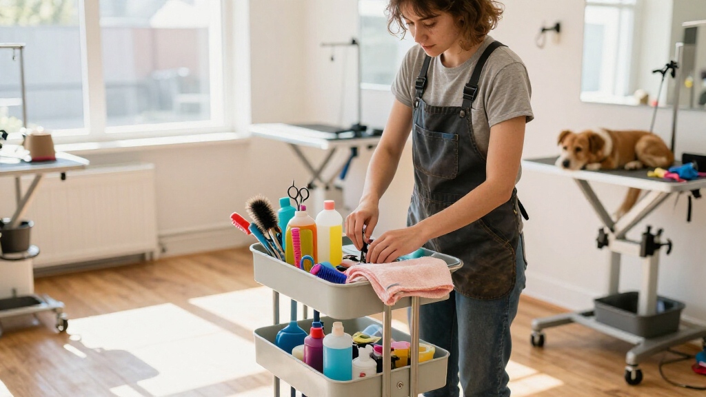 best dog grooming organizer cart