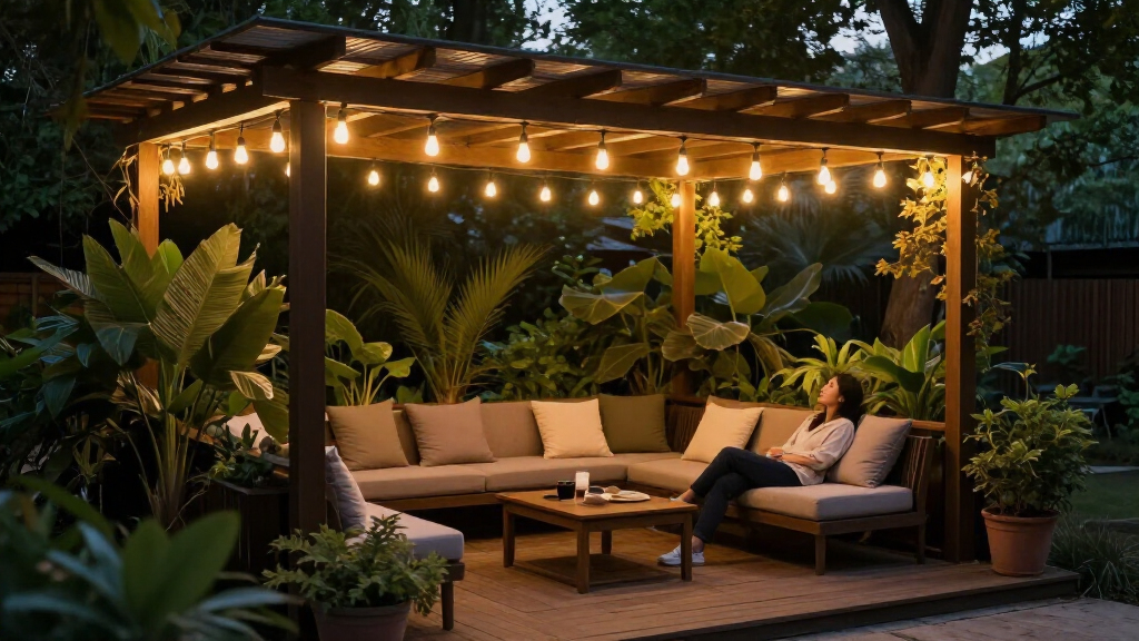 solar-powered outdoor string lights