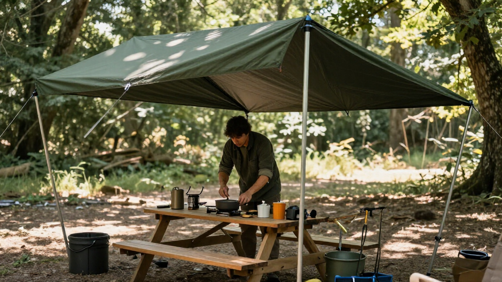 best portable gazebo canopy heavy duty for campsite cooking on road trips
