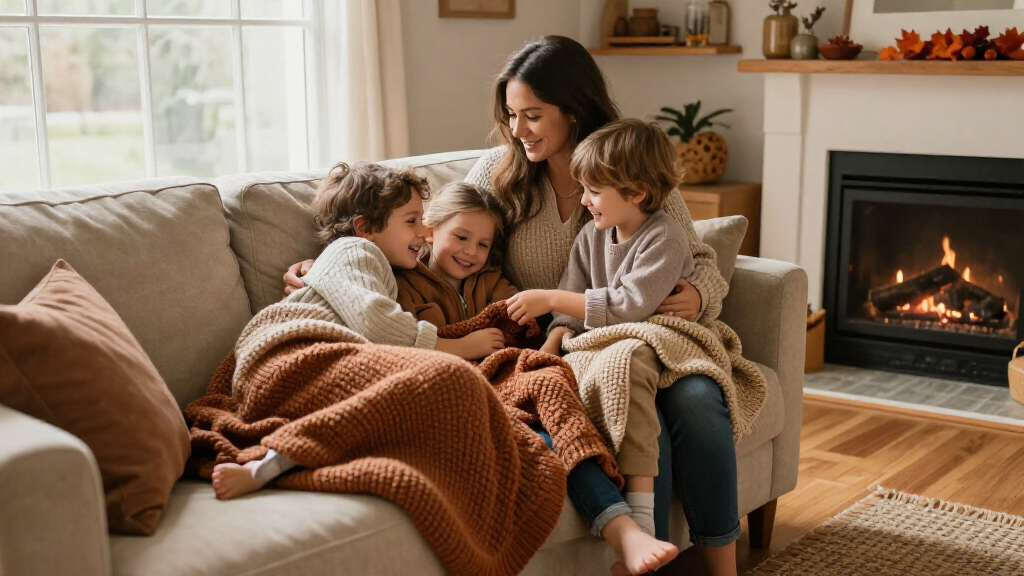 cozy family fall blankets