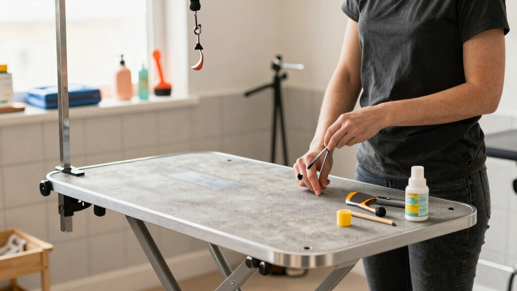best foldable grooming table with arm