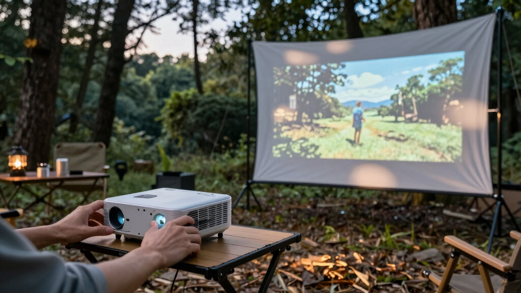 best portable projector and screen for camping
