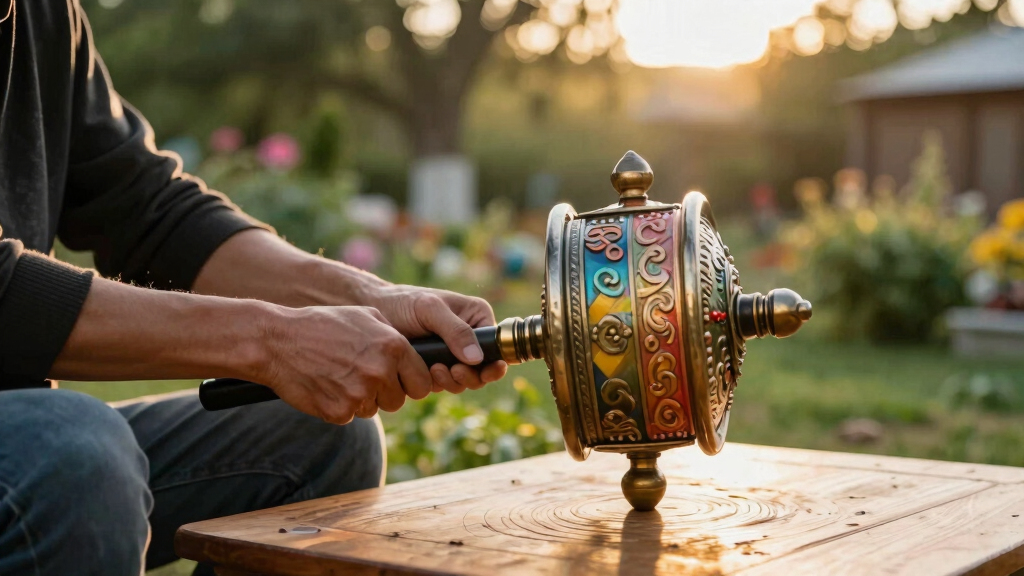 best Tibetan prayer wheel tabletop large