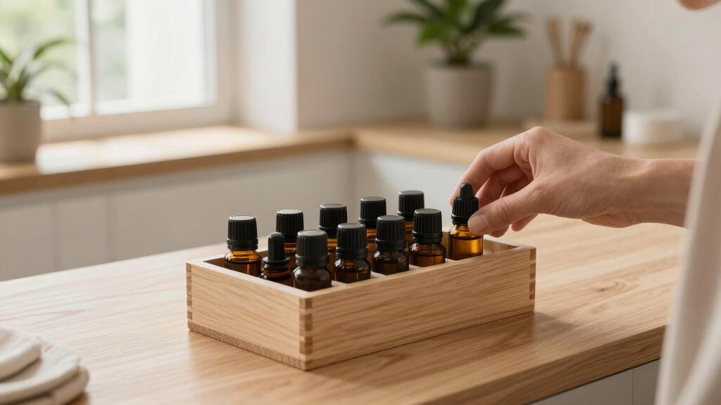 best essential oil organizer box wood
