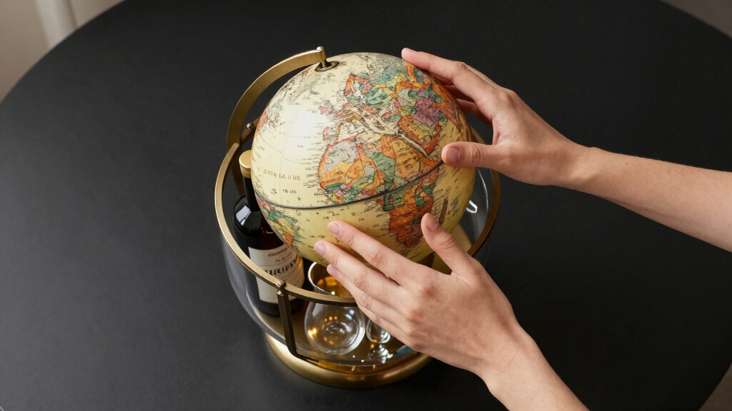 decorative globe bar cabinet