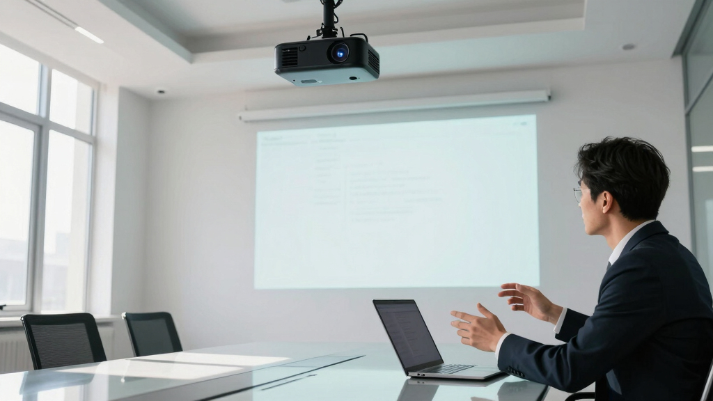Projector with screen mirroring for office