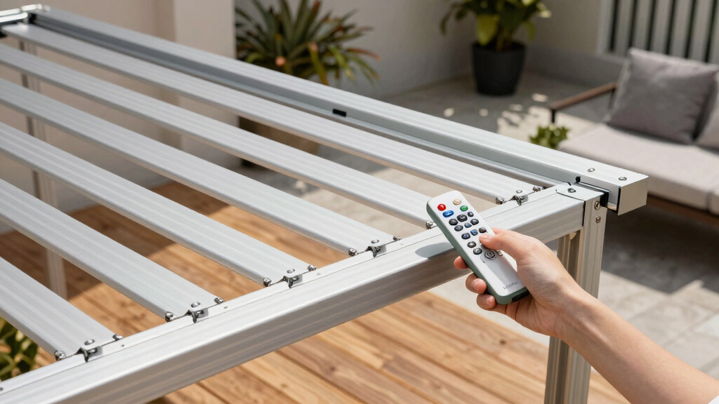 best aluminum pergola motorized louvers