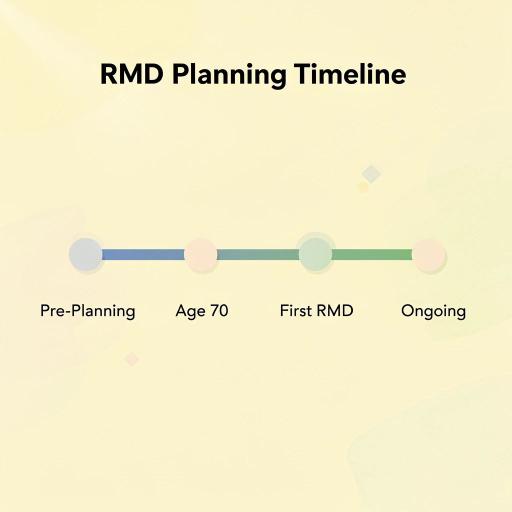 Timeline showing RMD planning phases from pre-planning to ongoing management