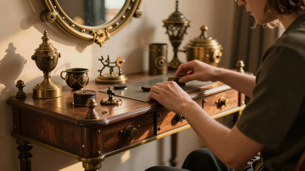 steampunk console table
