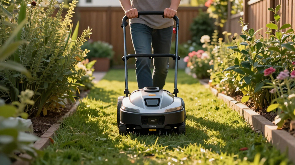 robotic lawn mower for narrow passages