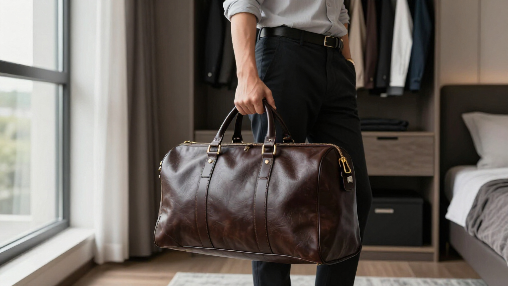 premium leather duffle bags for weekend trips