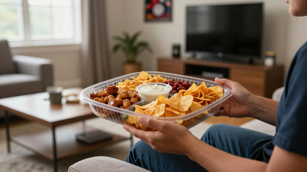 snack stadium trays plastic