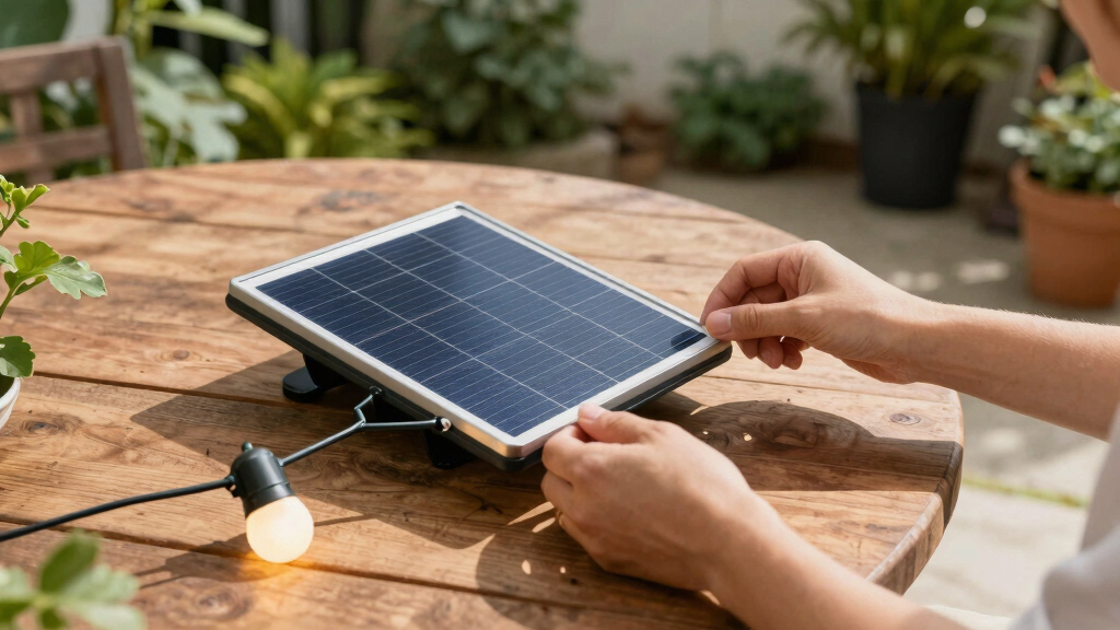 solar-powered outdoor string lights