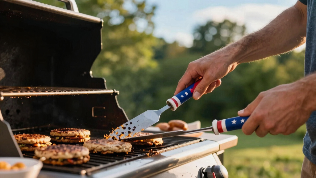 patriotic BBQ grill tools