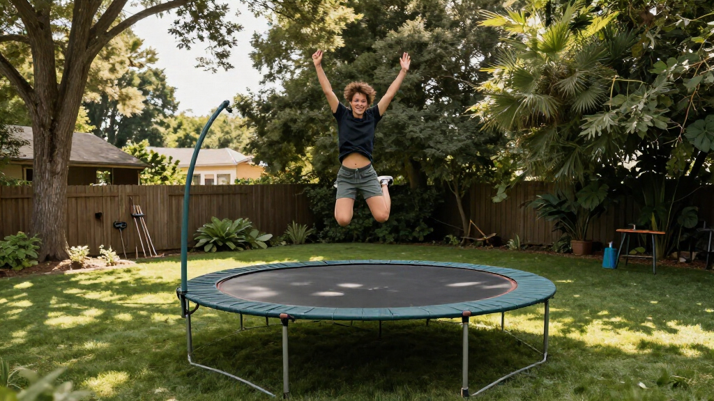 outdoor trampoline large backyard