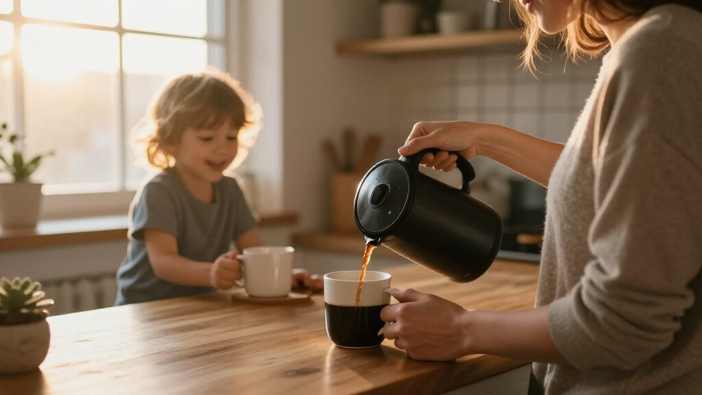coffee maker for early single parent mornings
