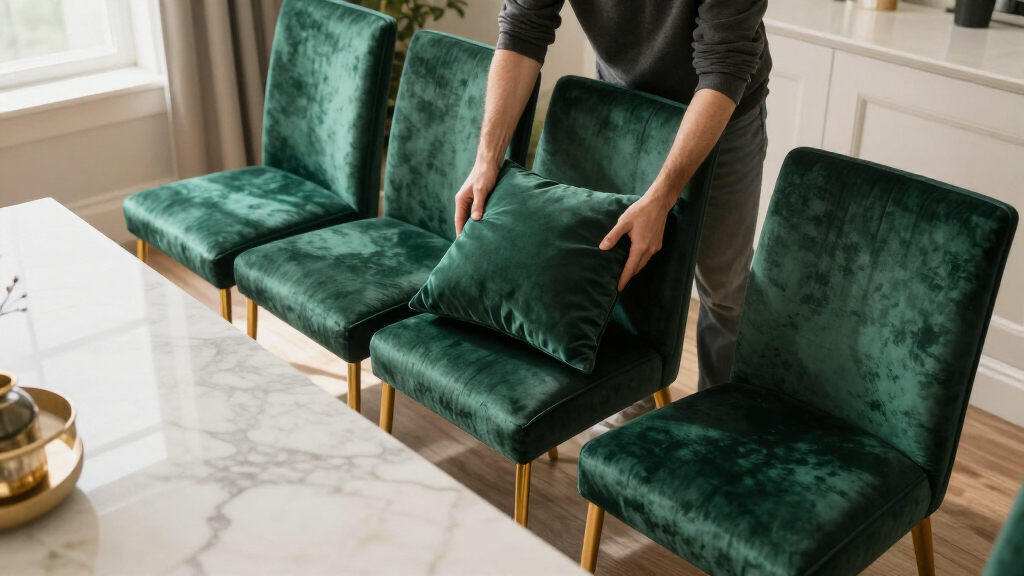 velvet dining chairs set of 6 glam