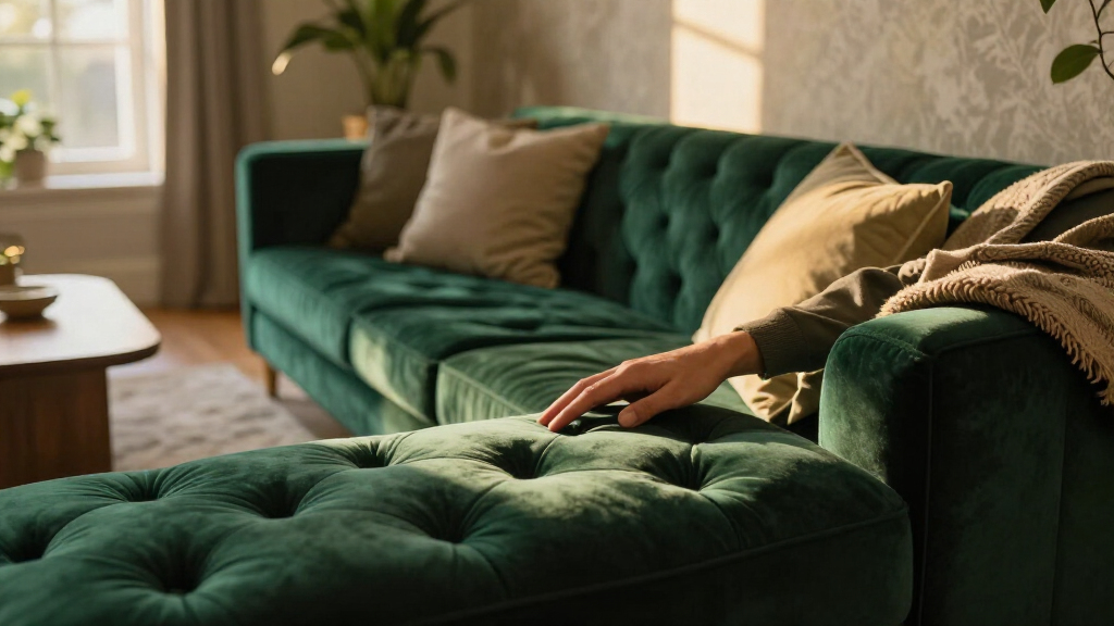 velvet tufted sofa luxury
